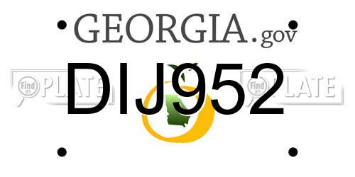 DIJ952 Georgia License Plate