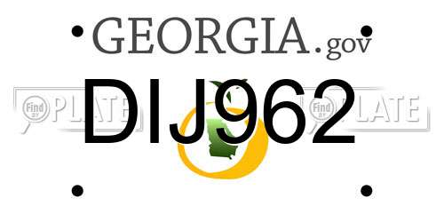 DIJ962 Georgia License Plate