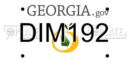 DIM192 Georgia License Plate
