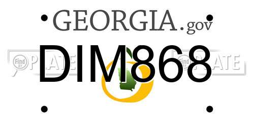 DIM868 Georgia License Plate
