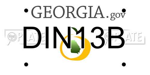 DIN13B Georgia License Plate