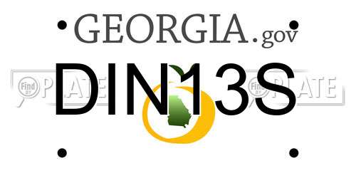 DIN13S Georgia License Plate
