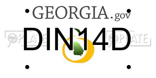 DIN14D Georgia License Plate