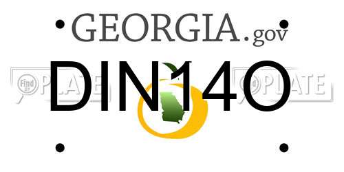DIN14O Georgia License Plate
