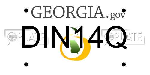 DIN14Q Georgia License Plate