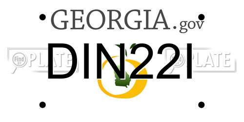 DIN22I Georgia License Plate