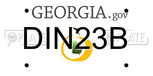 DIN23B Georgia License Plate