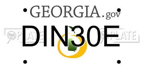 DIN30E Georgia License Plate