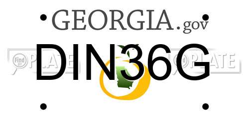 DIN36G Georgia License Plate