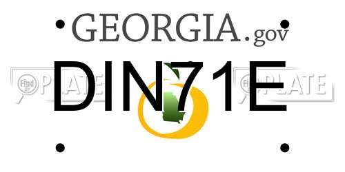 DIN71E Georgia License Plate