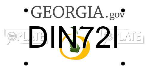 DIN72I Georgia License Plate