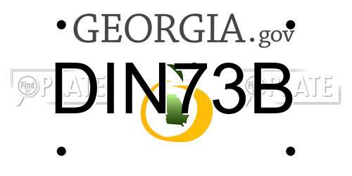 DIN73B Georgia License Plate