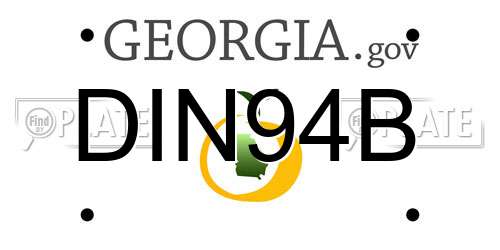 DIN94B Georgia License Plate