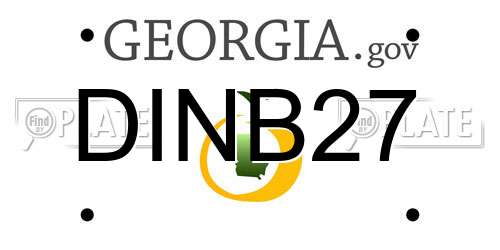 DINB27 Georgia License Plate