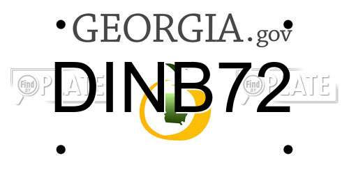 DINB72 Georgia License Plate
