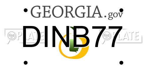DINB77 Georgia License Plate