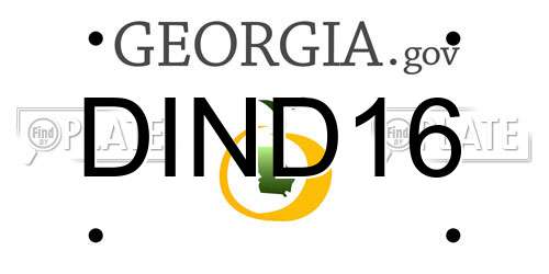 DIND16 Georgia License Plate