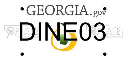 DINE03 Georgia License Plate