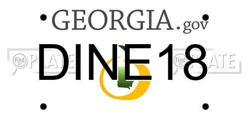 DINE18 Georgia License Plate