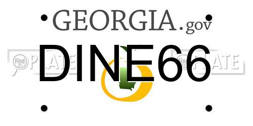 DINE66 Georgia License Plate