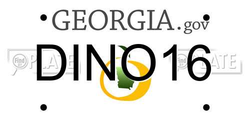 DINO16 Georgia License Plate