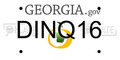 DINQ16 Georgia License Plate