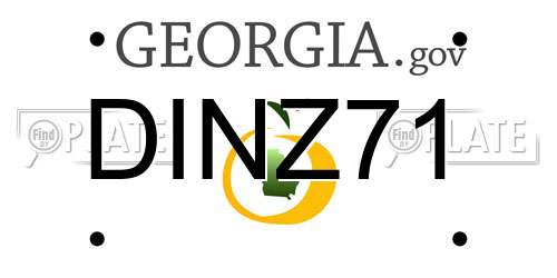 DINZ71 Georgia License Plate