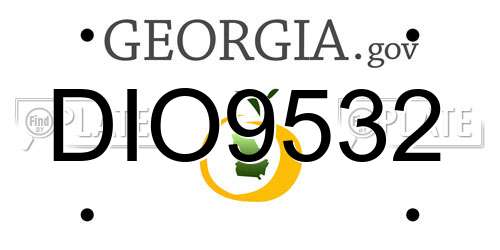 DIO9532 Georgia License Plate