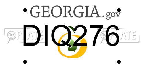 DIQ276 Georgia License Plate