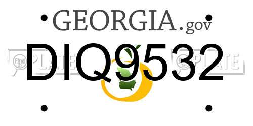DIQ9532 Georgia License Plate