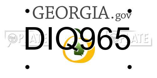 DIQ965 Georgia License Plate