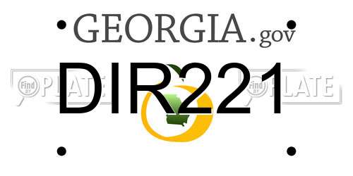 DIR221 Georgia License Plate