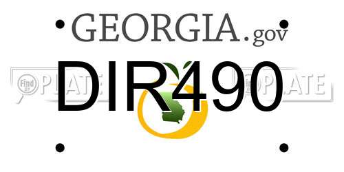 DIR490 Georgia License Plate