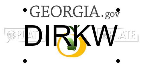 DIRKW Georgia License Plate