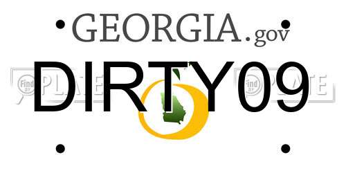 DIRTY09 Georgia License Plate