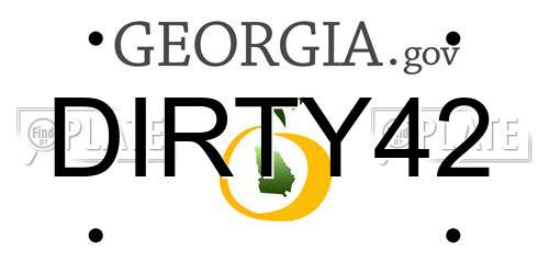 DIRTY42 Georgia License Plate