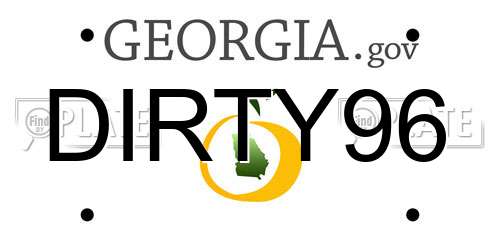 DIRTY96 Georgia License Plate