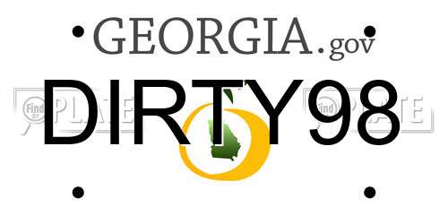 DIRTY98 Georgia License Plate