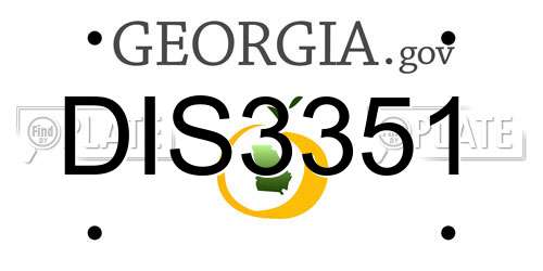 DIS3351 Georgia License Plate