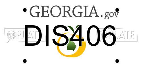 DIS406 Georgia License Plate