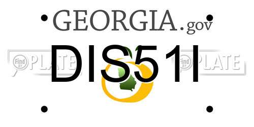 DIS51I Georgia License Plate