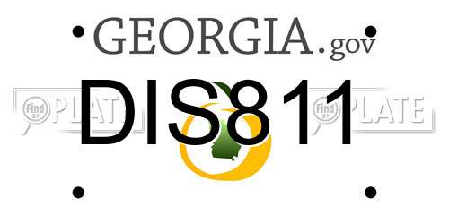 DIS811 Georgia License Plate