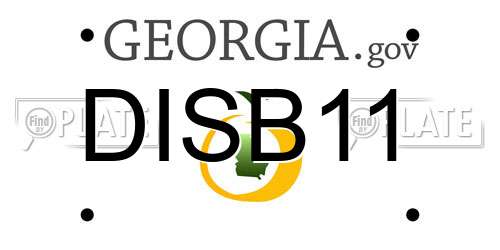 DISB11 Georgia License Plate
