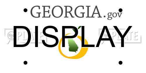 DISPLAY Georgia License Plate