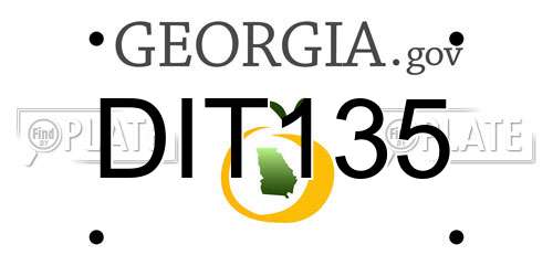 DIT135 Georgia License Plate