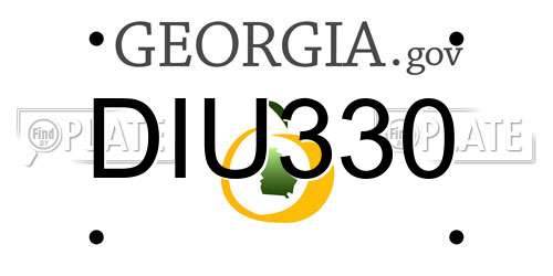 DIU330 Georgia License Plate