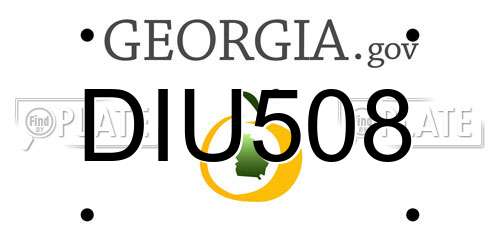 DIU508 Georgia License Plate
