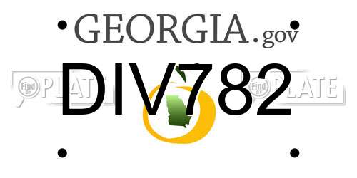 DIV782 Georgia License Plate