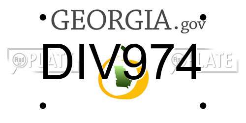 DIV974 Georgia License Plate