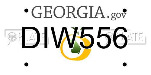 DIW556 Georgia License Plate